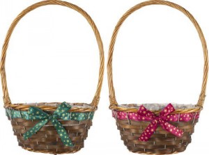 WILLOW OVAL PLANTER WITH HOOP AND STAR RIBBON ASSTD