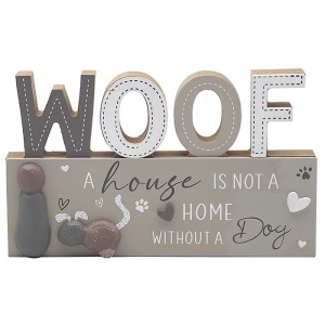 LOVE & AFFECTION WOOF PLAQUE STAND