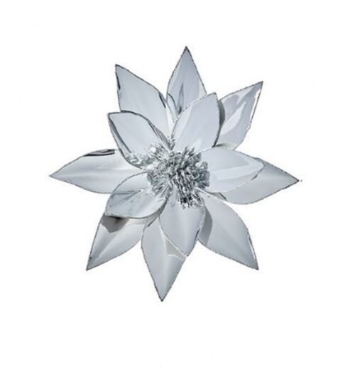 METALLIC FLOWER CLIP ON SILVER 31cm 2024